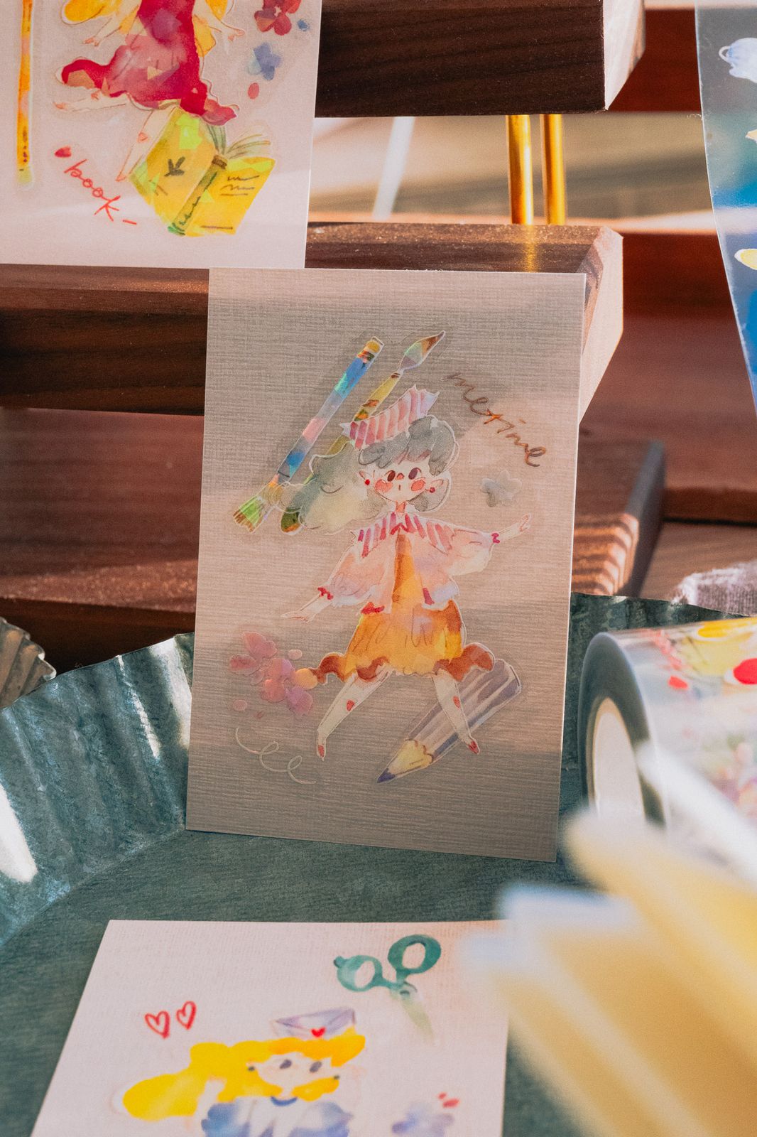 (Incoming Stock) Kiss-cut Glossy PET Tape | Bunbōgu (3.5cm) (with Iridescent Foil)