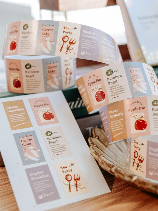 (PRE ORDER) Label Sticker Roll | Teaparty (3cm)