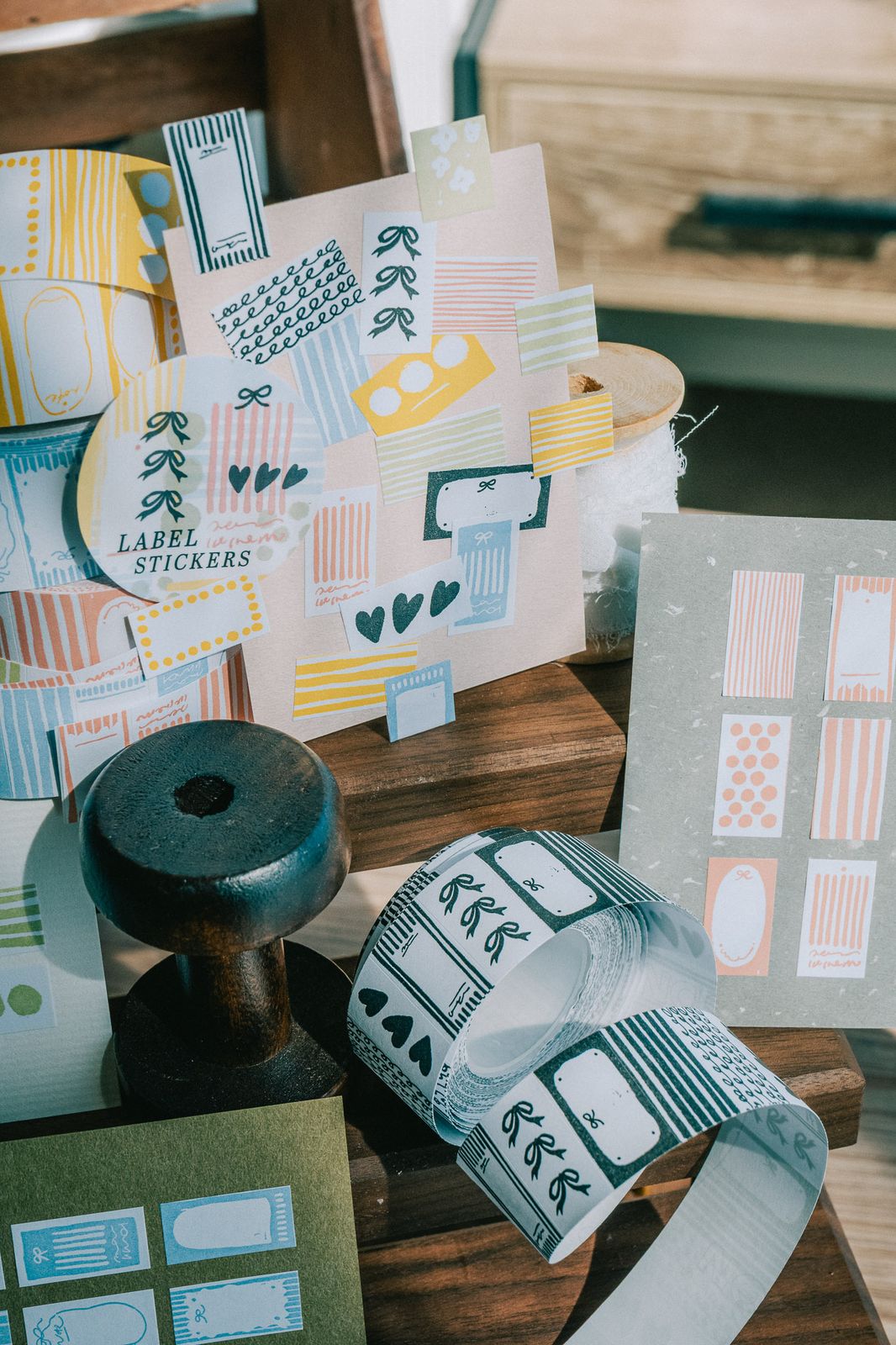 (Incoming Stock) Label Sticker Roll | Paper Note (2.15cm) (Yellow / Pink / Black / Blue / Green)