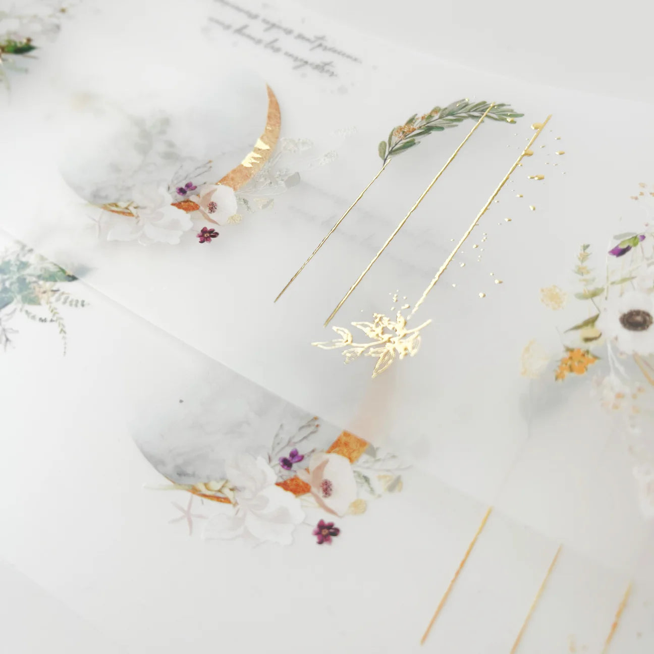 PET Tape | Floral Moon (7cm Matte or 7.6cm Foiled)
