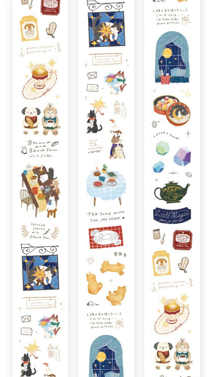 Kiss-cut PET Tape | Tea Room Sleeping Cat (4.5cm)