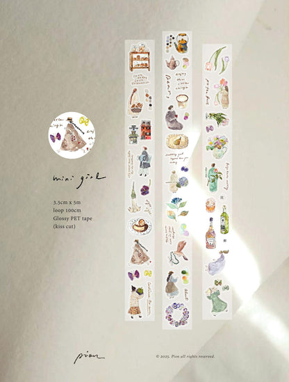 Pion Kiss-cut PET Tape | Mini Girl (3.5cm)