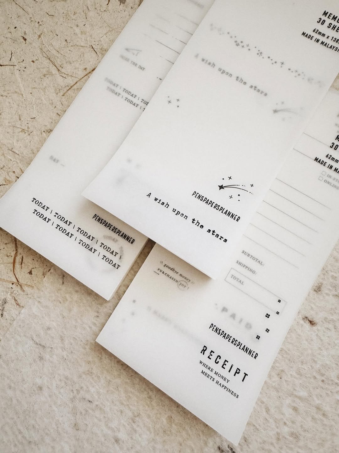 Memo pad | Today / A Wish upon the Stars / Receipt