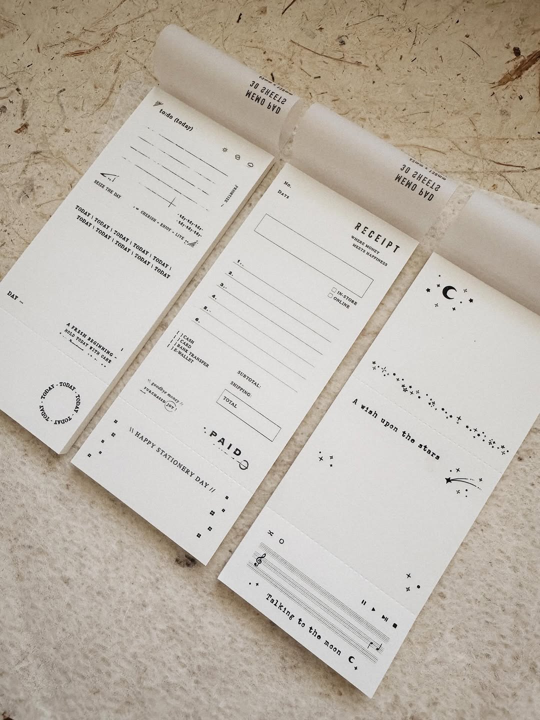 Memo pad | Today / A Wish upon the Stars / Receipt