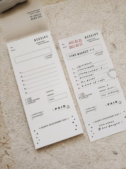 Memo pad | Today / A Wish upon the Stars / Receipt