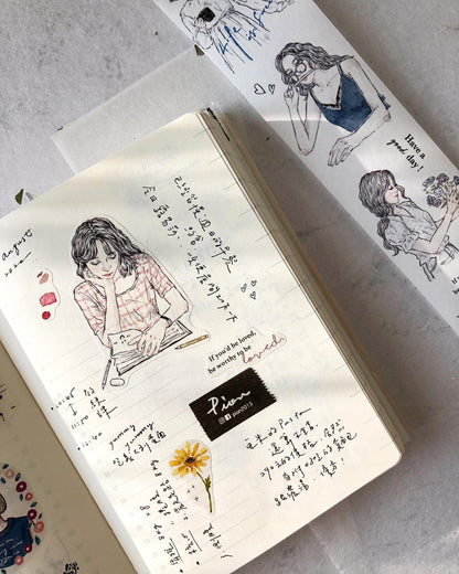 Washi Tape | Sketch Girl (4.5cm)