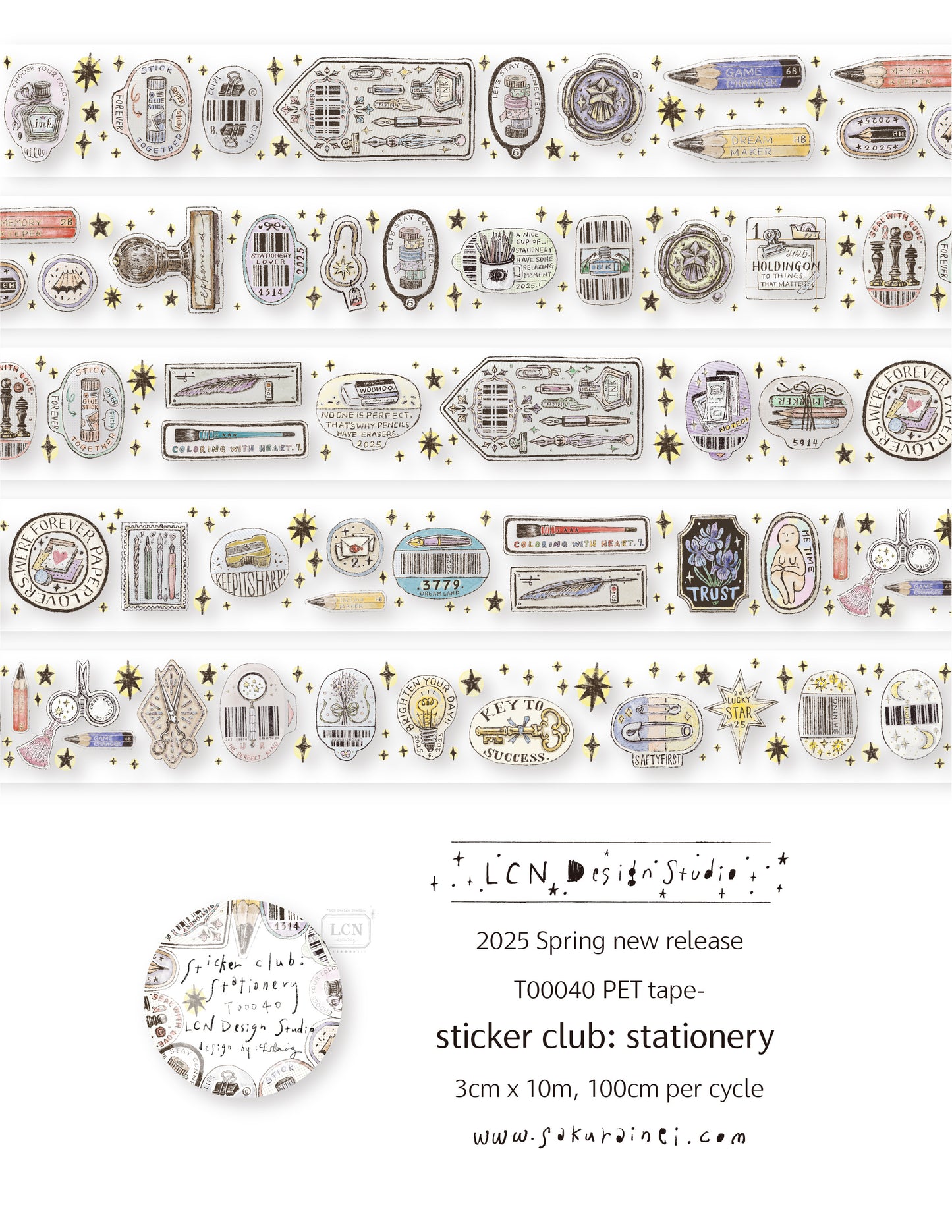 Matte PET Tape | Sticker club - Stationery (3cm)