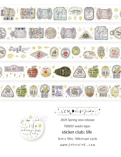 Washi Tape | Sticker club - Life (3cm)