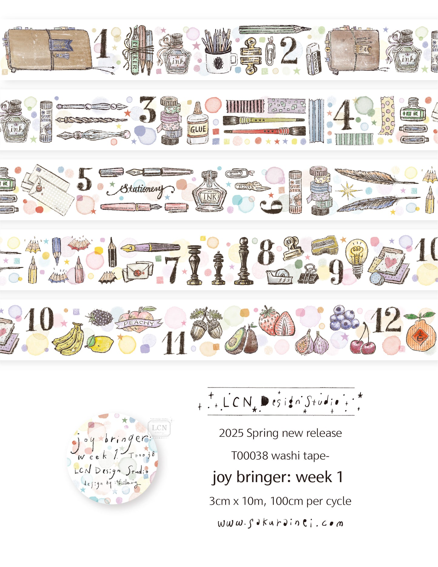 Washi Tape | Joy bringer : Week 1 (3cm)