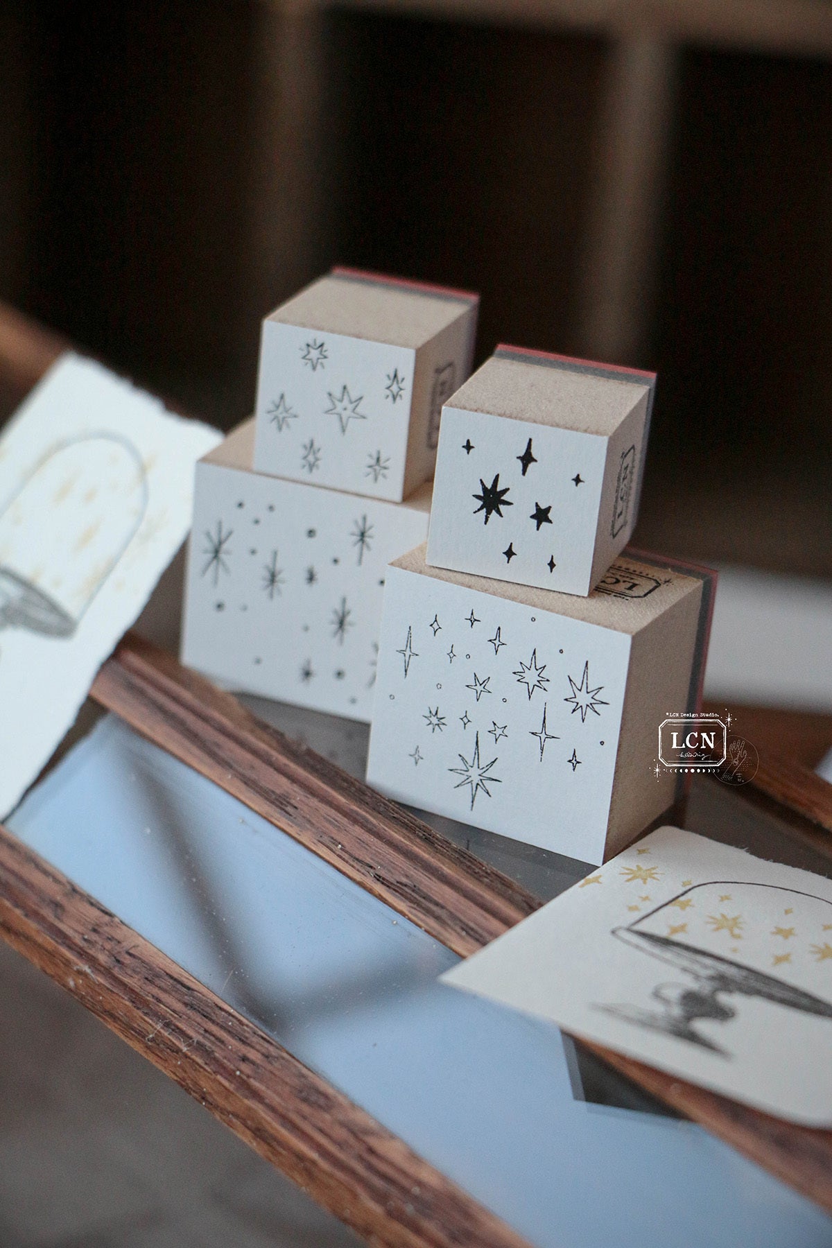 (PRE ORDER) Stamps Set | Hand Drawn Stars L (set of 2)